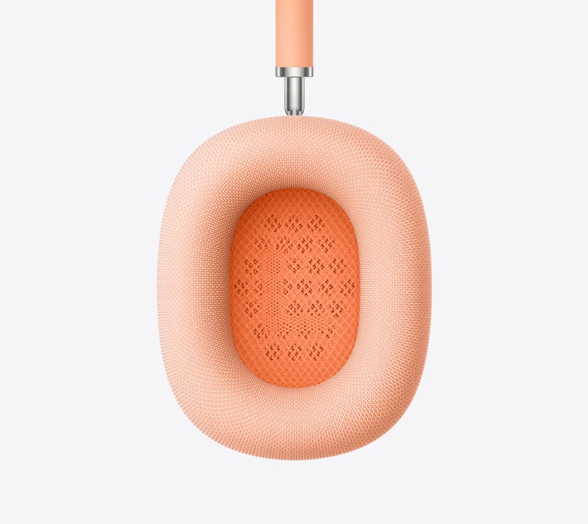 Slúchadlá AirPods Max 2, oranžová farba, detailný záber na vnútro náušníka