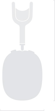 Boční ilustrace AirPodů Max s důrazem na jejich výšku 187,3 mm a tloušťku 83,4 mm.