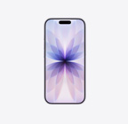 iPhone 17, prednji prikaz vanjskog izgleda, boja lavande, Dynamic Island centriran pri vrhu