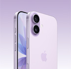 iPhone Air، لون أزرق سماوي، الجانب الخلفي الخارجي بزاوية مائلة، نظام كاميرا Fusion في المنصة العلوية، زر التحكم  في الكاميرا، الجزء الأمامي الخارجي بتصميم كله شاشة، زر الإجراءات وزرّا ضبط مستوى الصوت