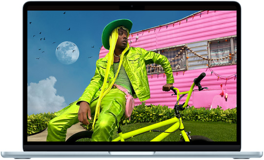 Imagen de un MacBook Air de 13 pulgadas que destaca la pantalla Liquid Retina