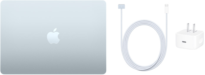 13インチMacBook Air、USB-C - MagSafe 3ケーブル、40W USB-Cダイナミック電源アダプタ