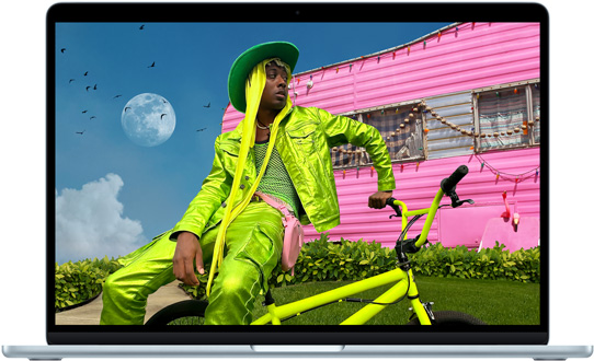 Imagen de un MacBook Air de 15 pulgadas que destaca la pantalla Liquid Retina