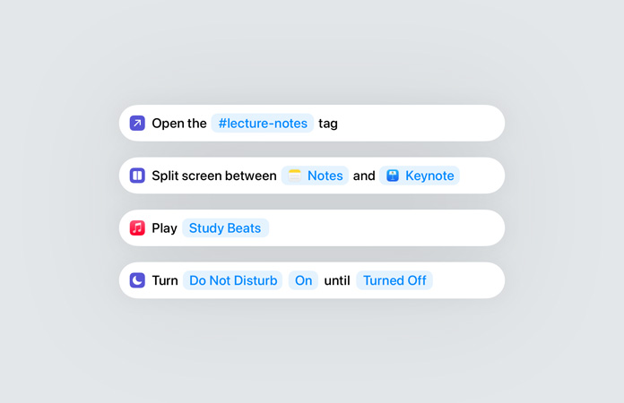 Apple Intelligence’taki Akıllı İşlemler’in kullanıldığını gösteren Kestirmeler uygulaması
