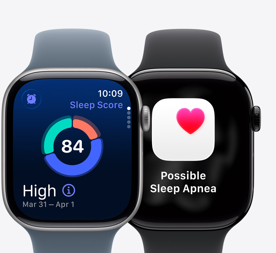 Apple Watch Series 11 devices, sleep score screen, possible sleep apnea notification